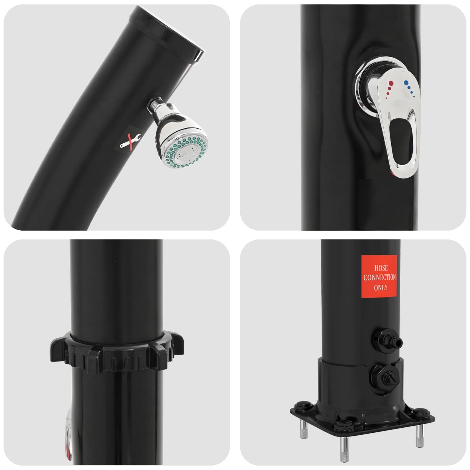 vidaXL Prysznic solarny z głowicą prysznica 20 l PVC, ABS, Stop cynku