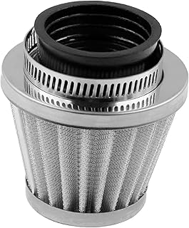 BIVOO Limpiador de Filtro de Aire con Abrazadera for admisión de Motocicleta con Cabezal en Forma de Hongo, Color Rojo, Negro y Plateado, de 42 mm(1PC Silver)