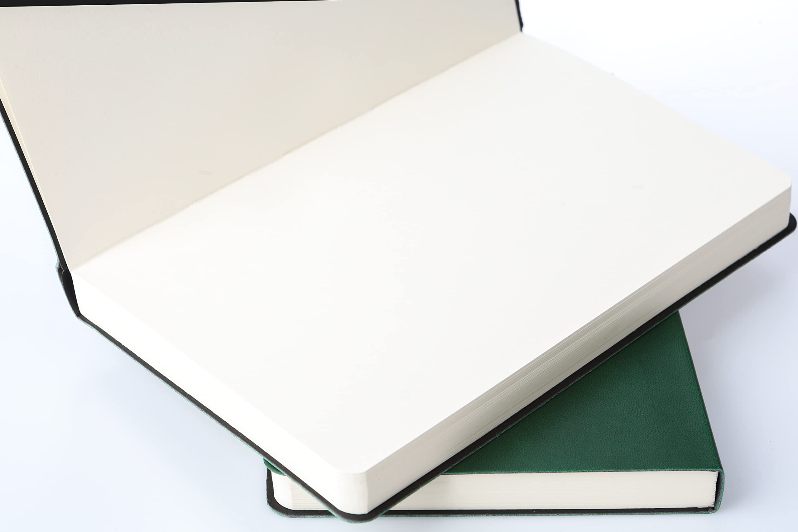 Fark Tanıtım Fark Tanıtım Çizgisiz Not Defteri, Yeşil Deri Kapaklı Defter, 128 Yaprak A5 Defter, Ofis ve Kırtasiye (14cm x 21 cm) (Yeşil Kapak)