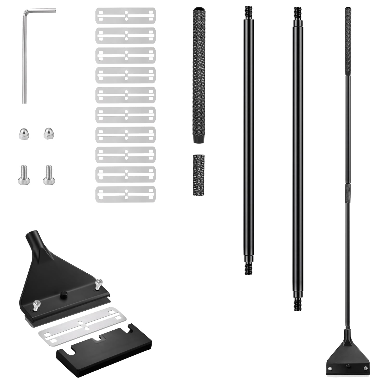 flintronic Aquarium Algae Scraper, 62cm Handle, Aluminum-alloy, 11 Bla de