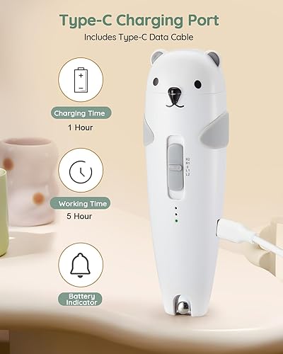 Miniatura 5 de Lilian&Gema Kit de cuidado de la salud y aseo del bebé, juego eléctrico recargable 28 en 1, kit de cuidado de uñas de bebé con doble luz automática,