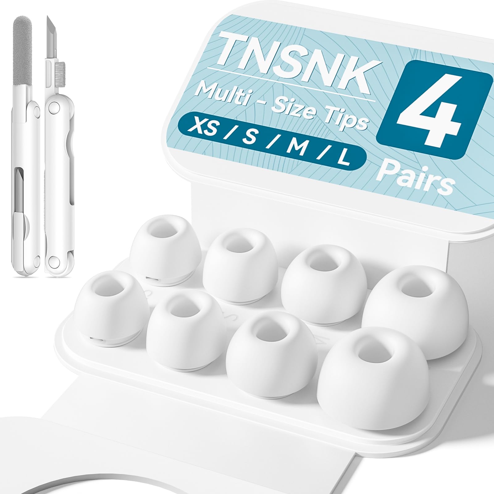 4 Pairs Replacement Ear Tips for Airpods Pro 1st 2nd 2019 2022 2023 with Noise Reduction Hole Built-in