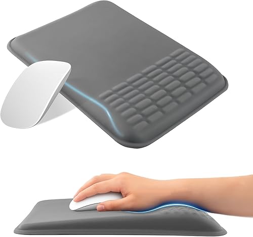 Miniatura 8 de Alfombrilla ergonómica para mouse con reposamuñecas, espuma viscoelástica súper suave, alivio del dolor para teclado de computadora, reposamanos
