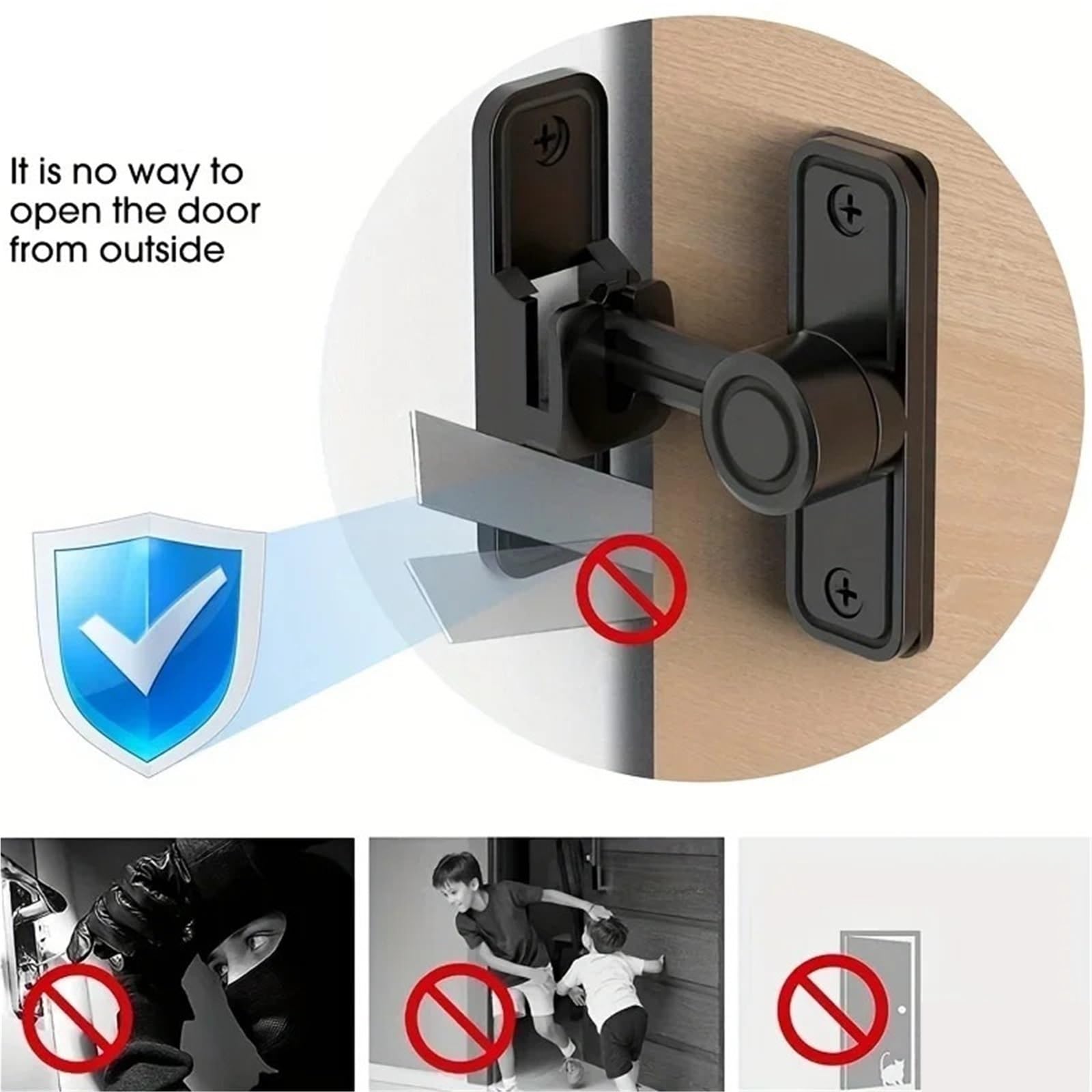 Cerradura de puerta Granero for el hogar, perno ventana aluminio plano, protector ajuste, accesorios deslizantes palanca acero inoxidable, 2 uds Para Puertas
