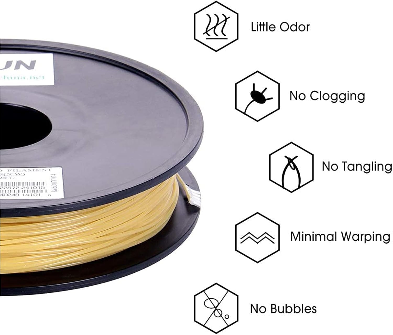 Wasserlösliches PVA-Filament 1,75 mm, 3D-Druckerfilament PVA, 0,5-kg-Spule, 3D-Druckfilament für 3D-Drucker, Stützmaterialien für 3D-Drucker, Natur
