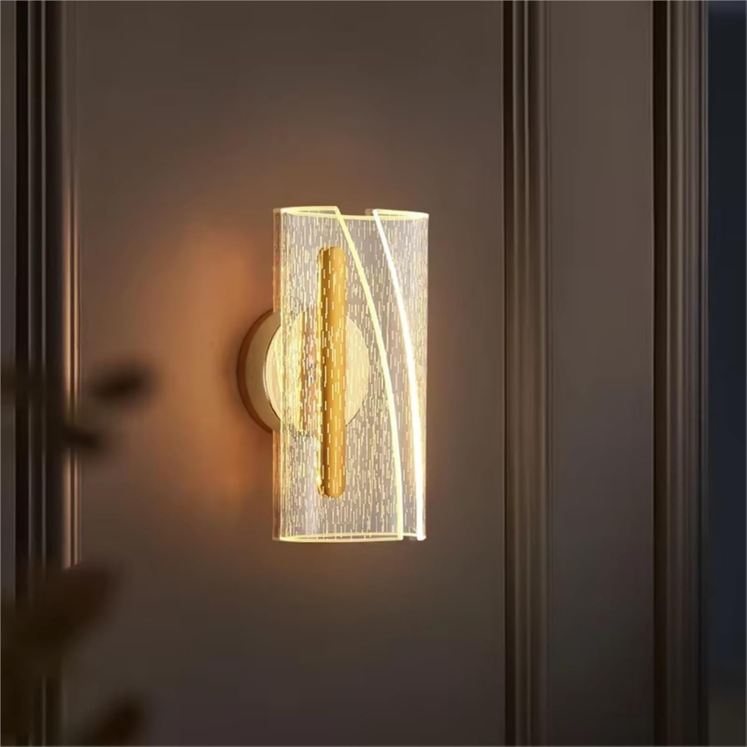 Akrylowa lampa ścienna do oświetlenia wewnętrznego, idealna do sypialni, salonu, korytarza i schodów (ciepłe światło).