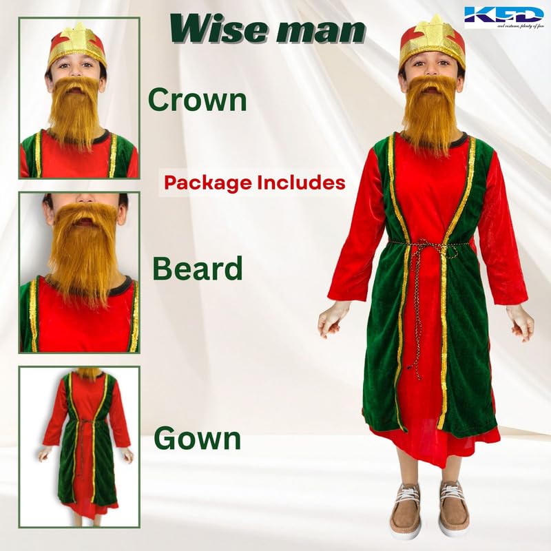 Image of Kaku Fancy Dresses Christmas Costumes for Kids, Nativity Set for Boys & Girls, Christmas Theme Dress - Mother Merry, Shepherd, Wise Men, Priest, Fairy Angel, Prince Costume for Boys & Girls