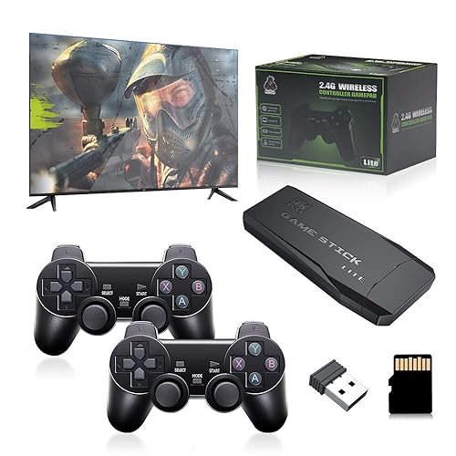 OUTUO Retro Video Gaming Console, 20000+ Classic Games with 64G Built-in Emulator, Plug and Play 4K HDMI TV Game, X2 Ultra Game Stick Emulator, 2.4G