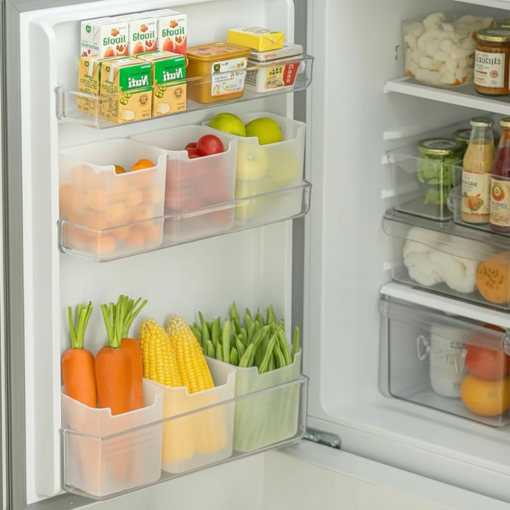 MITTIVERSE Kitchen Storage Containers – BPA Free, Stackable Pantry & Fridge Organiser | Modular Storage Boxes (Multipurpose Storage Bins – Kitchen, Bathroom, Office & Fridge Organiser (Set of 6))