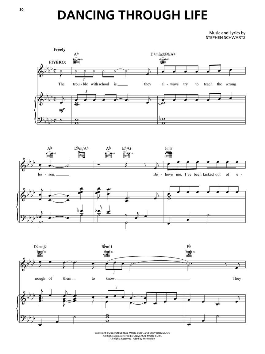Wicked Piano Vocal Movie Edition Stephen Schwartz | Mittelstufe Klavier Gesang Noten für Schüler Lehrer und Fans Songbook | Musical Theatre Repertoire ... Selections (Melody in the Piano Part