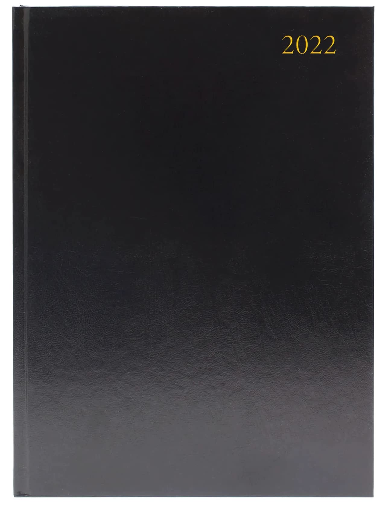 2022 A4 Black 2 Pages Per Day Diary Hardback Desk Planner