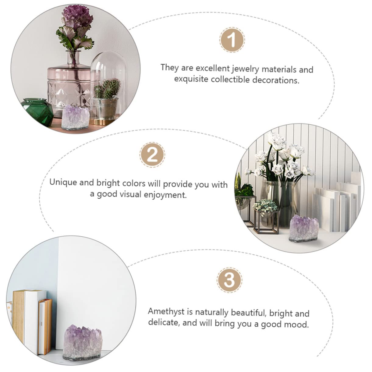 BCOATH 2pcs Brazil Origin Amethyst Raw Stones Natural Crystal Decoration Home Office Decorative