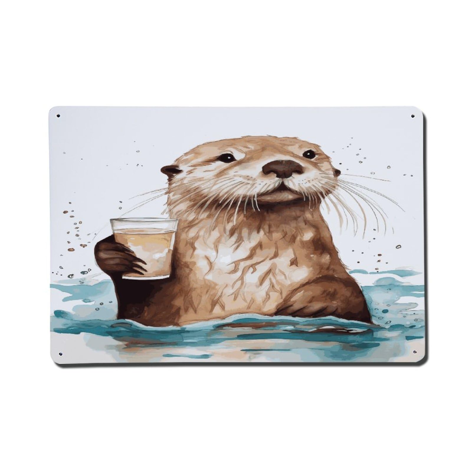 Adfgyerh Style Sea Otter Metal Signs Funny, Aluminum Tin Sign Indoor Outdoor Decor, Vintage Signs For Home Office Kitchen Bar Cafe Garden Farmhouse Wall Decor