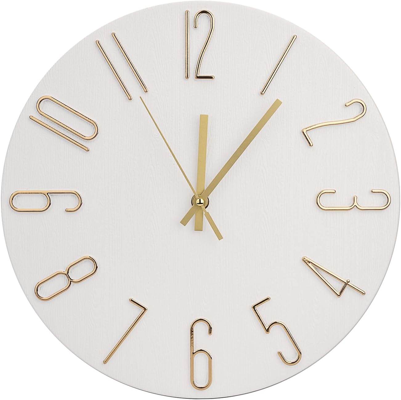 Wall Clock 12 Inch Silent Non-Ticking Imitation Wood Indoor Clock Round White Decor Clock Modern 3D Figures Quartz Wall Clocks for Home, Hotel, Office, School, Bedroom, Living Room, Kitchen Wall Clock 12 Inch Silent Non-Ticking Imitation Wood Indoor Clock Round White Decor Clock Modern 3D Figures Quartz Wall Clocks for Home, Hotel, Office, School, Bedroom, Living Room, Kitchen