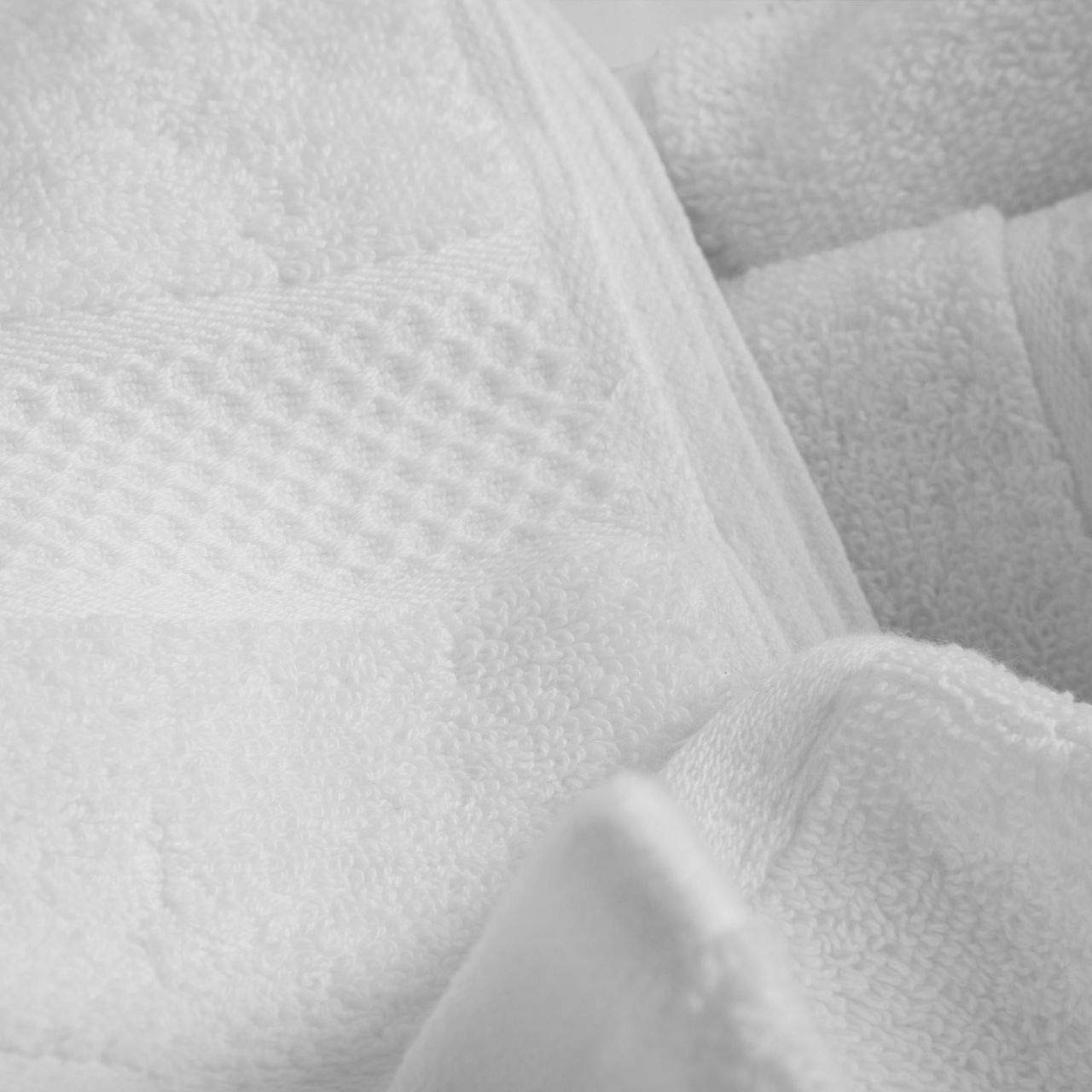 Divine Overseas Ring-Spun Double Ply GSM 600 Cotton Yarn, Soft, Extra Absorbent Durable, Quick-Dry Face Towels (6 Piece Set, White) 2