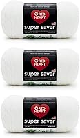 Vista 11 de Red Heart Super Saver - Hilo de salvia ligera, paquete de 3 unidades de 6.98 oz/7 onzas, acrílico, 4 medianos (peinado), 364 yardas, tejido/ganchillo
