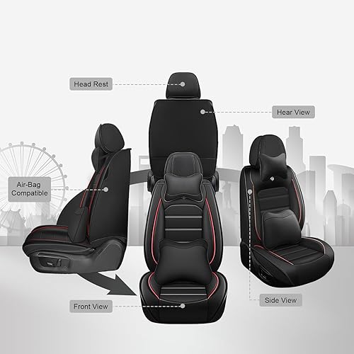 Miniatura 4 de JOJ Fundas de asiento de automóvil para Ford Expedition EL 2007-2017, funda de asiento de automóvil de 5 asientos, antideslizantes, impermeables,