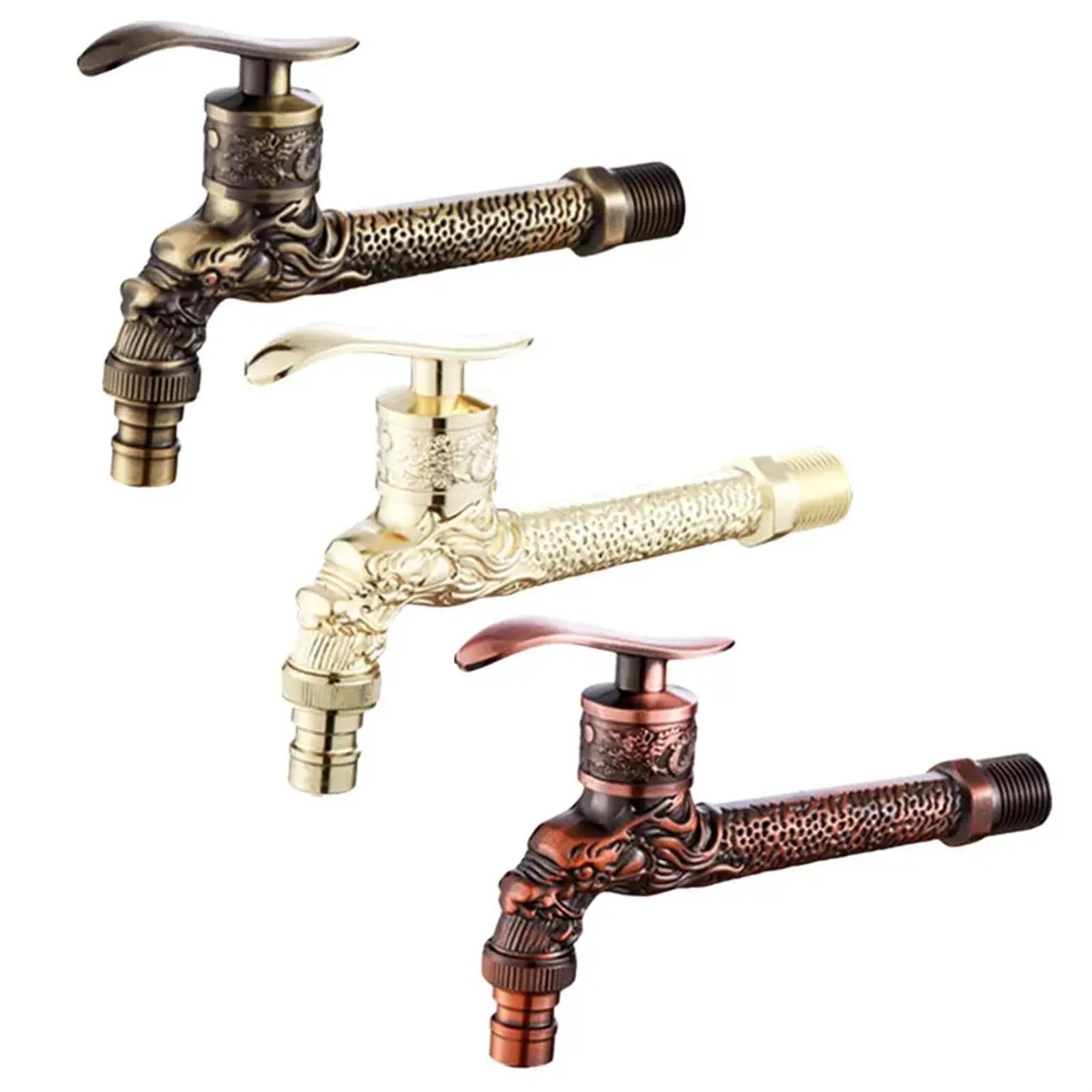 Rubinetto da parete for esterno, giardino, bagno, vasca, lavatrice(Golden)