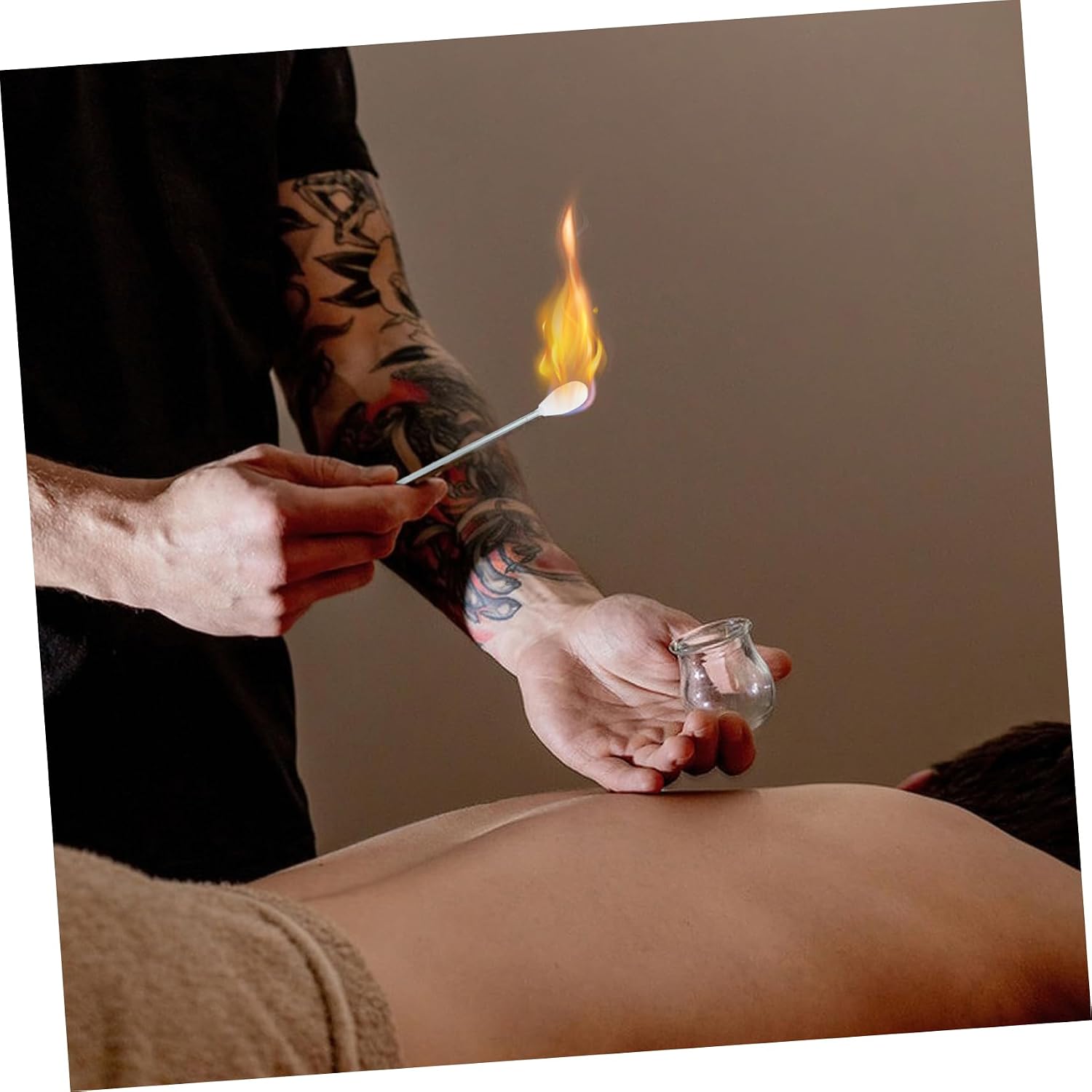 NOLITOY 4pcs Cupping Igniter Massaging Tool Fire Rod for Cupping Massaging Body Swabs for Health