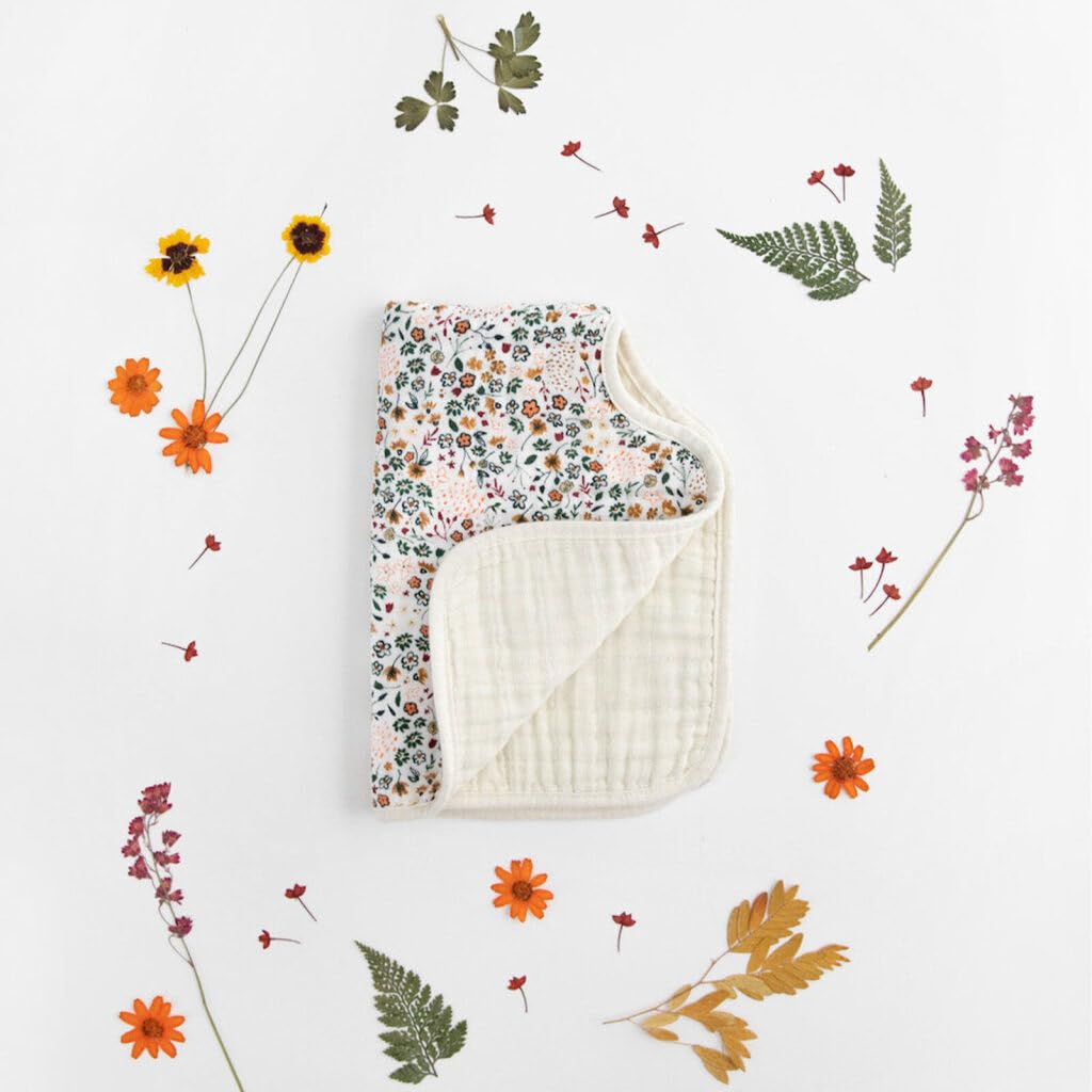 Little Unicorn Ultra-Absorbent Premium Burp Cloth 2 Pack | Soft on Baby's Skin | Larger Size | Ergonomic Design | Set of 2 (Pressed Petals) - Image 2