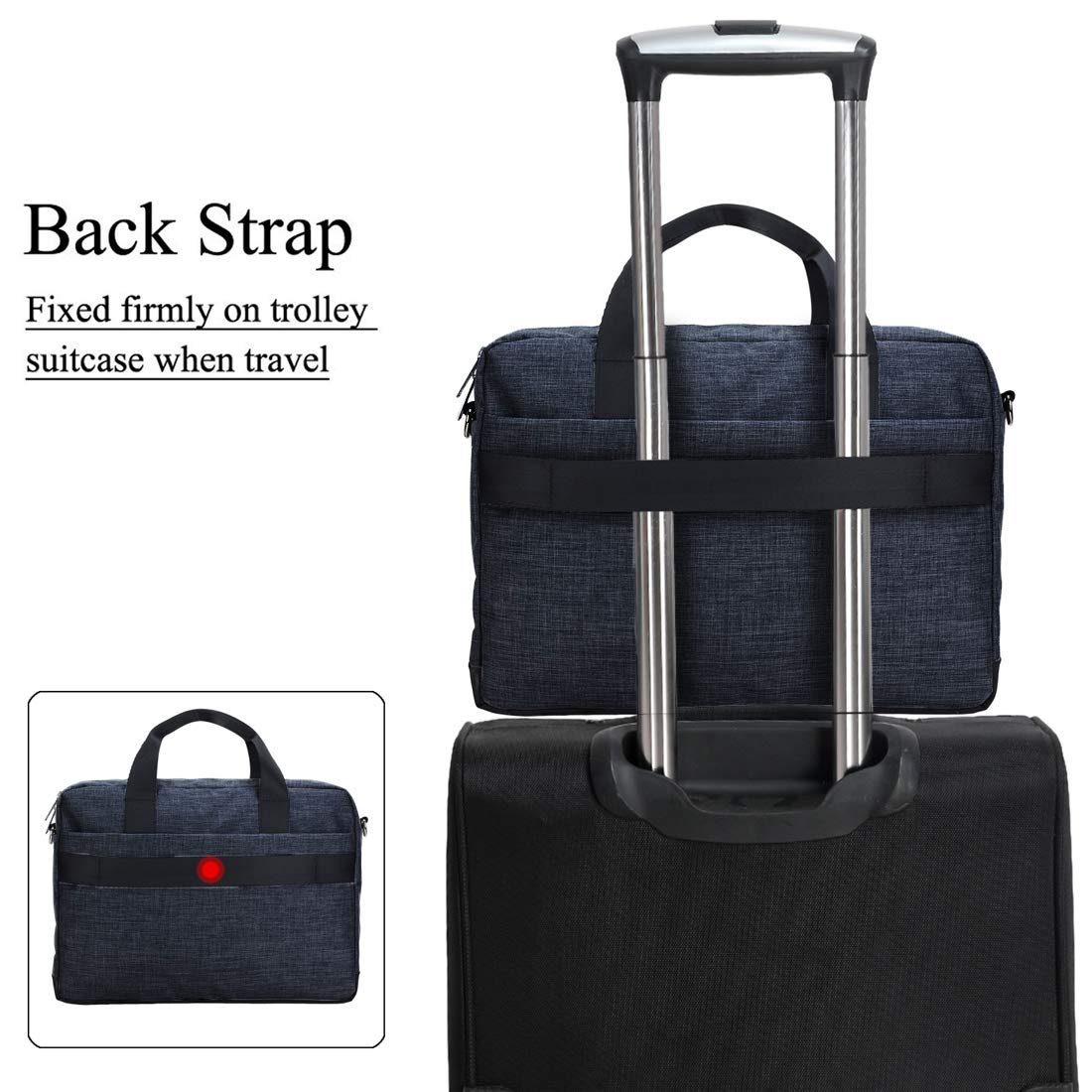 SHIBUI 15.6 inch Unisex Bag Cross Shoulder Messenger Bag for Man and Women with Detachable Shoulder Straps & Laptop Compartment (Black) 1