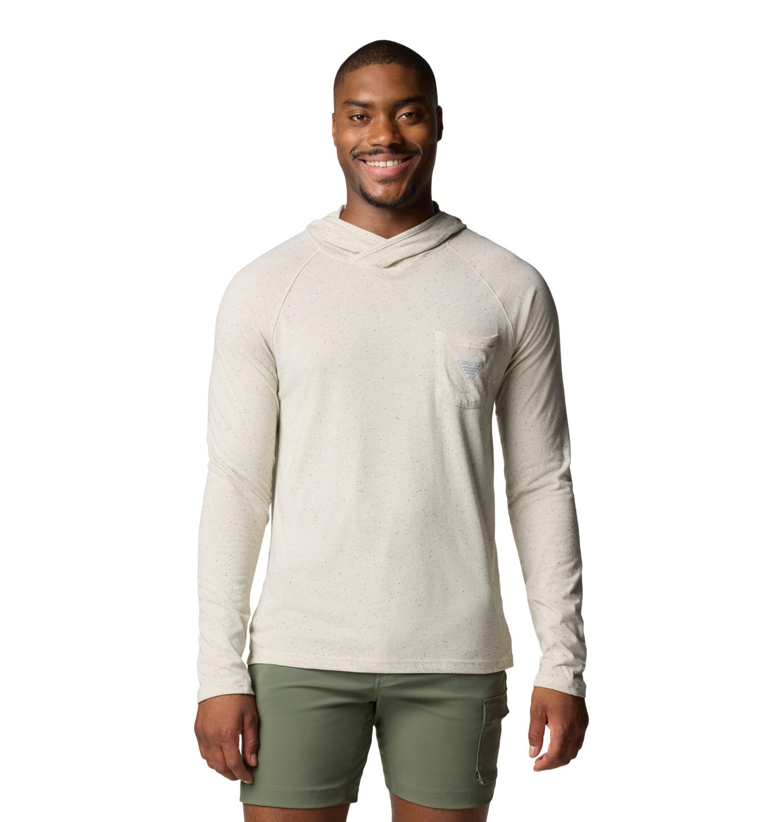 Columbia Men's PFG Uncharted Neps Hoodie Hooded Sweatshirt, Stone, XL