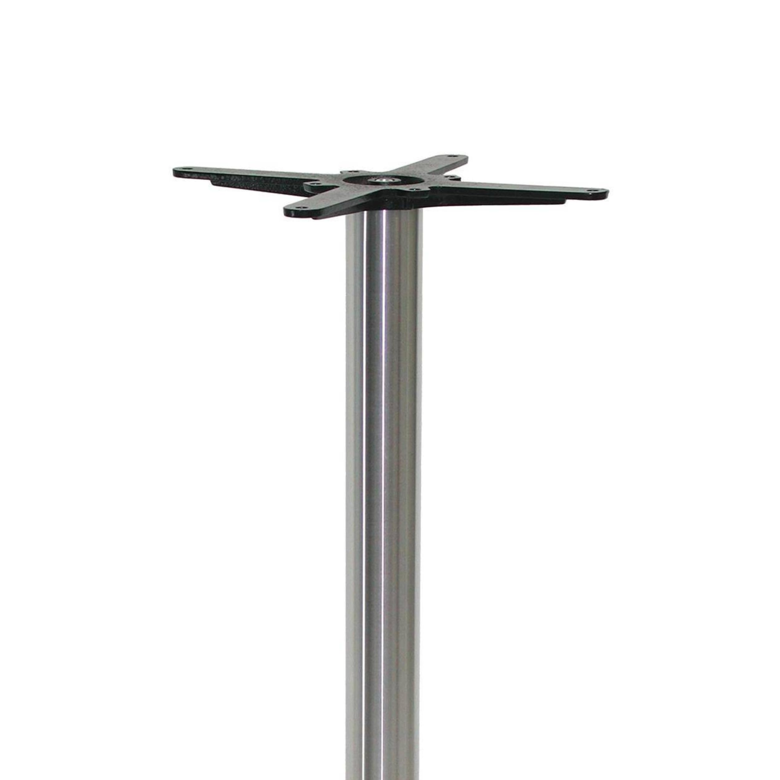 Premium Stehtischgestell Edelstahl- PD7589inox/110 | matt satiniert | Höhe 109 cm | Bodenplatte 45x45 cm | max. Tischplattengröße Ø90 cm | Rostfrei, ideal für Indoor & Outdoor