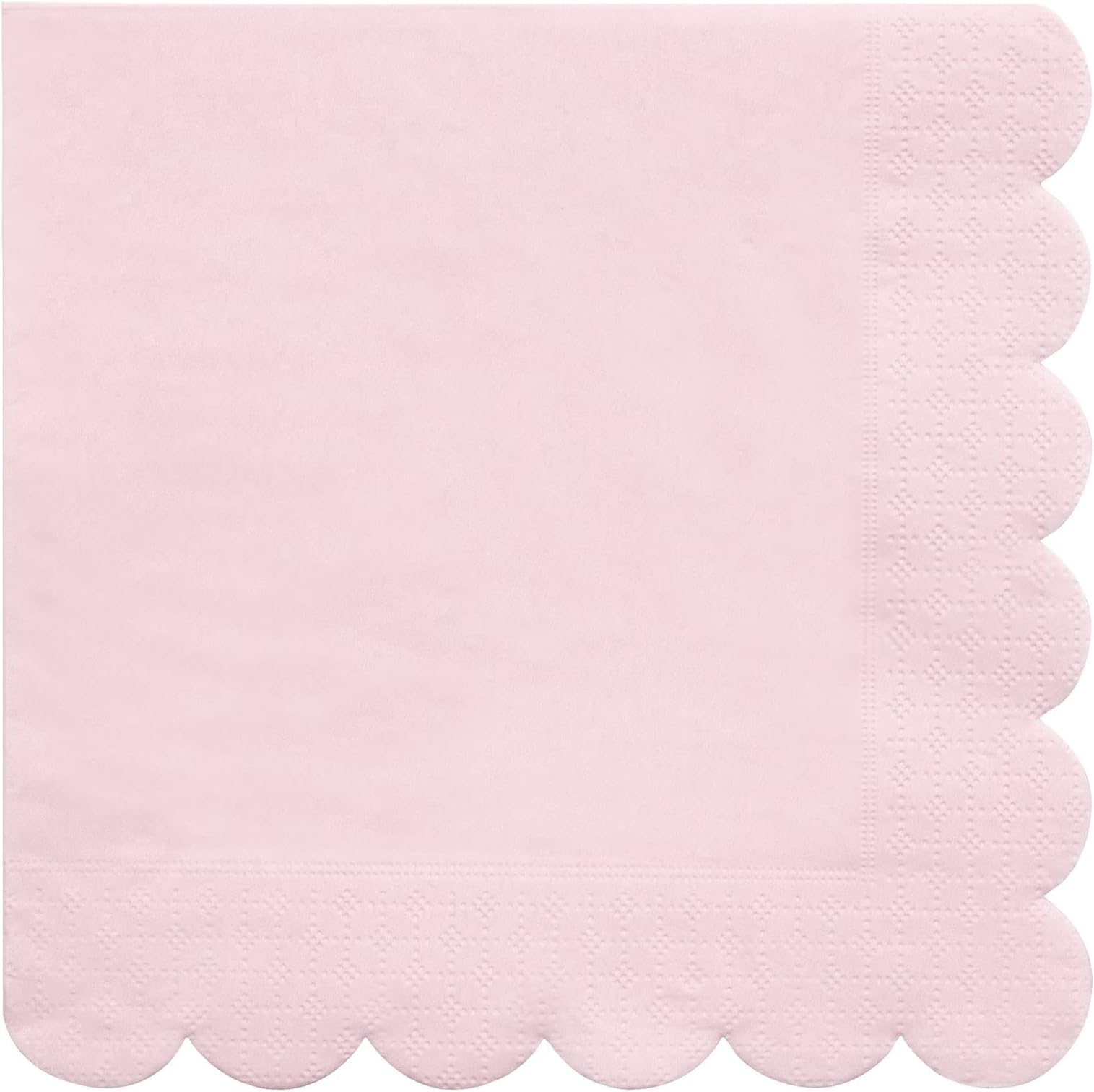 Disposable Paper Napkins (Pack of 20), Scalloped Edge, 2 Sizes, 15 Colors, Party Napkins