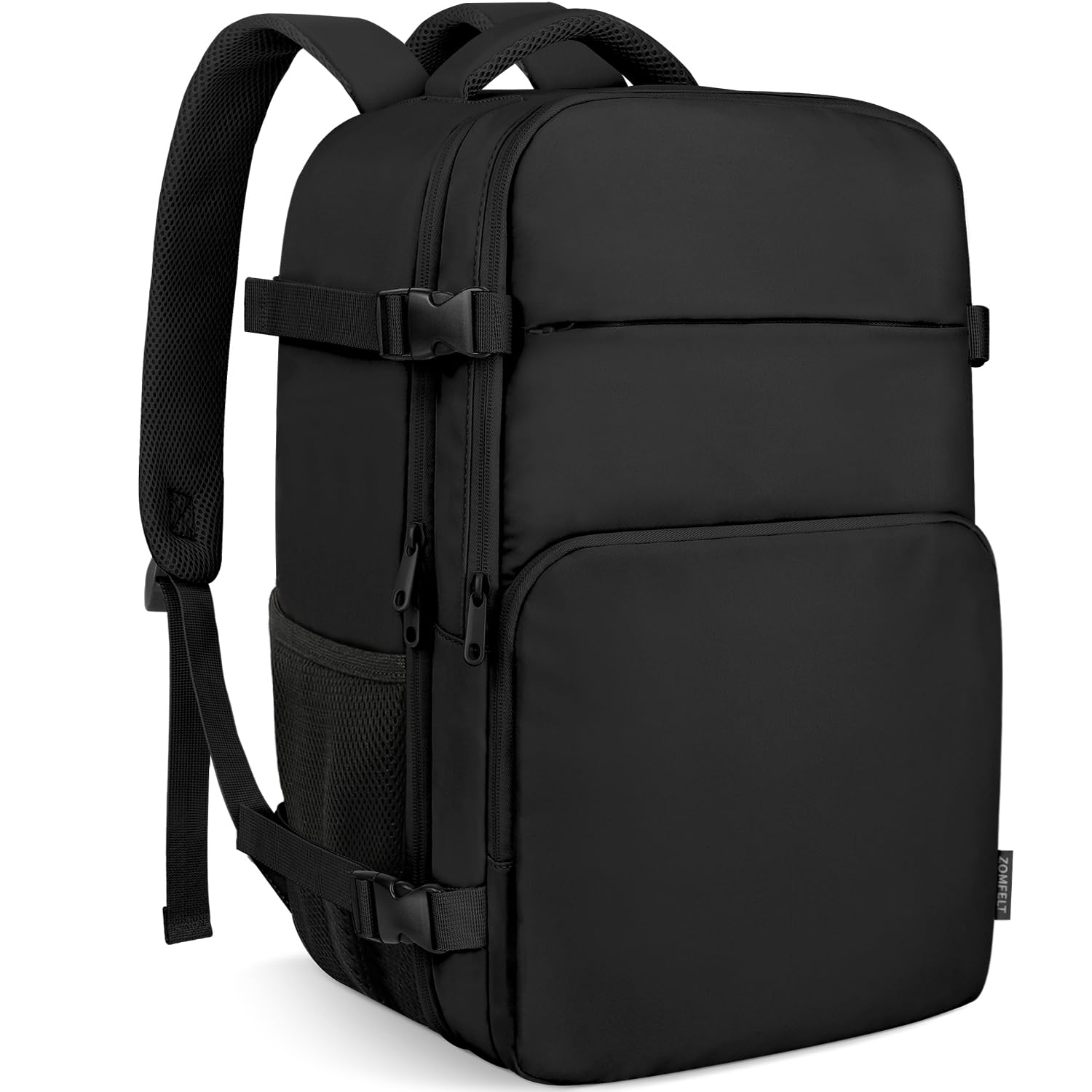 ZOMFELT Travel Backpack Carry on Luggage for Airplanes, Water Resistant Travel Bag TSA Carry on Backpack for Men Women, Laptop Backpack Casual Daypack Weekender Bag for Business Trip, Black