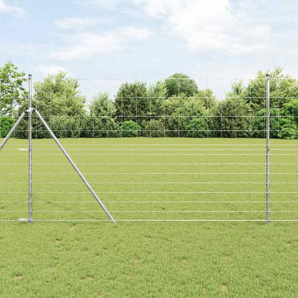 Ogrodzenie dzikiej zwierzyny leśnej, szare, 1,5 x 10 m, stal, wytrzymały płot ogrodowy, nowoczesny design, trwała kratka do ogrodu i na taras, ochrona roślin i drobiu