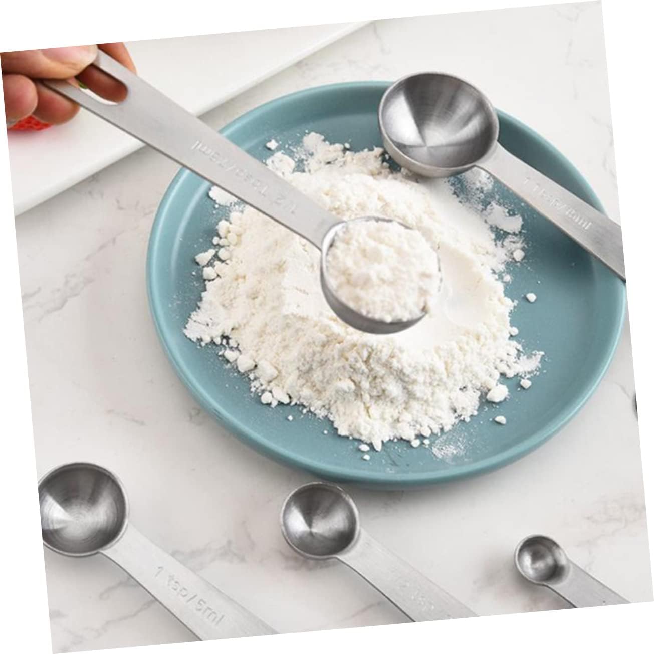 15pcs Stainless Steel Measuring Cups Spoons Set Kitchen Multi-purpose Scoop Portable Rice Spoon Cup for Kitchen