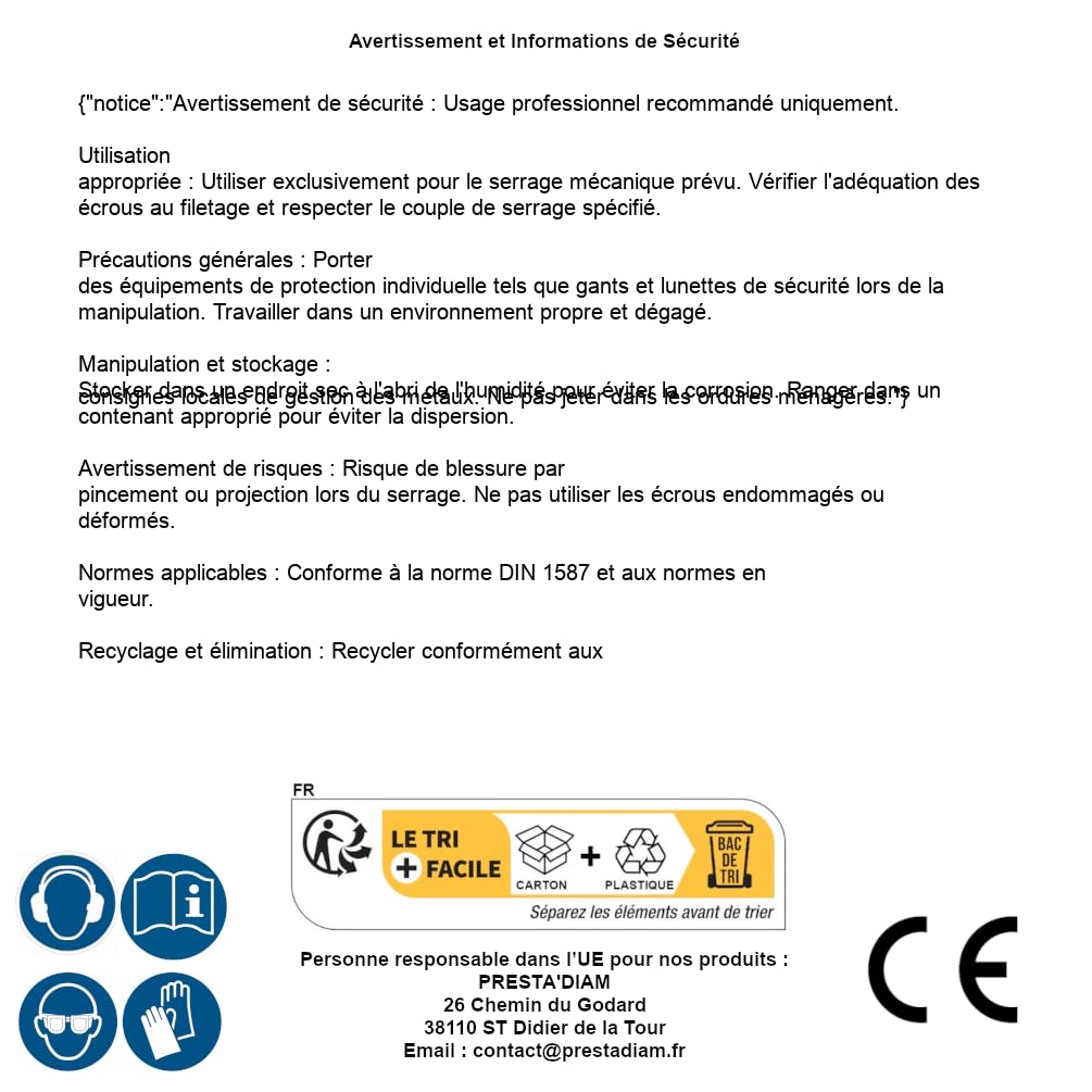 25 dadi ciechi M20 mm, DIN 1587, UNI 5721, in acciaio inox A4, D-Work