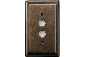 Classic Accents Deco Aged Antique Brass 1 Gang Push Button Light Switch Wall Plate