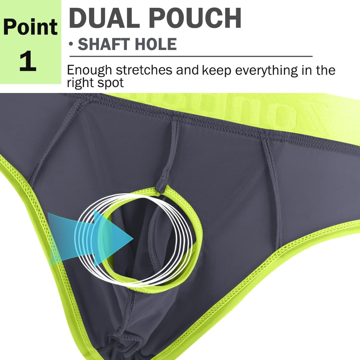 ZONBAILON Men's Briefs Dual Pouch Ice Silk Underwear Open-fly Breathable Sexy Panties - Image 3