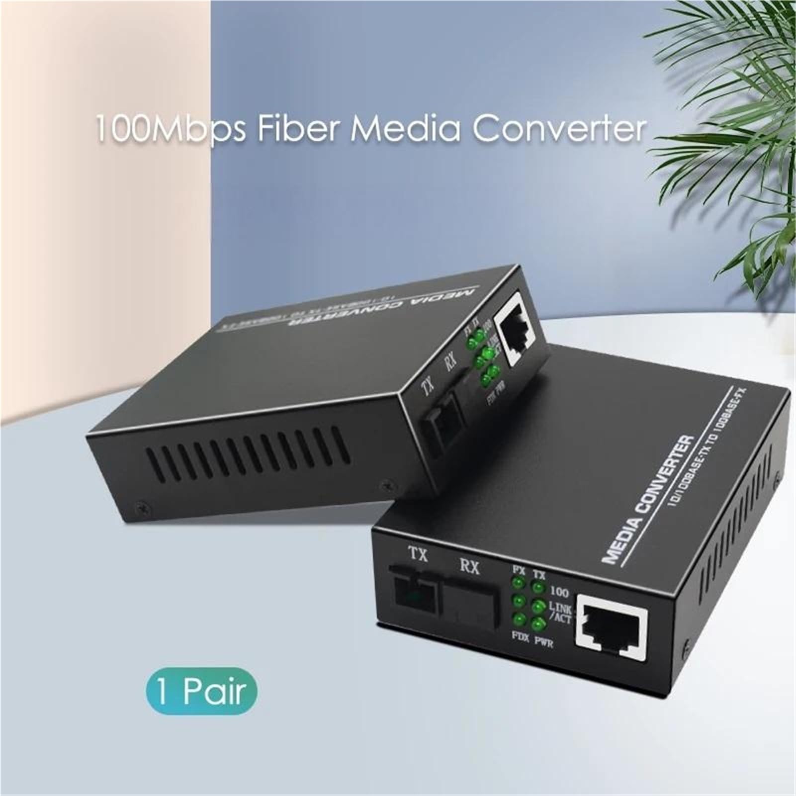 1 paire de convertisseur Ethernet De média à Fiber optique 100Mbps avec une large compatibilité