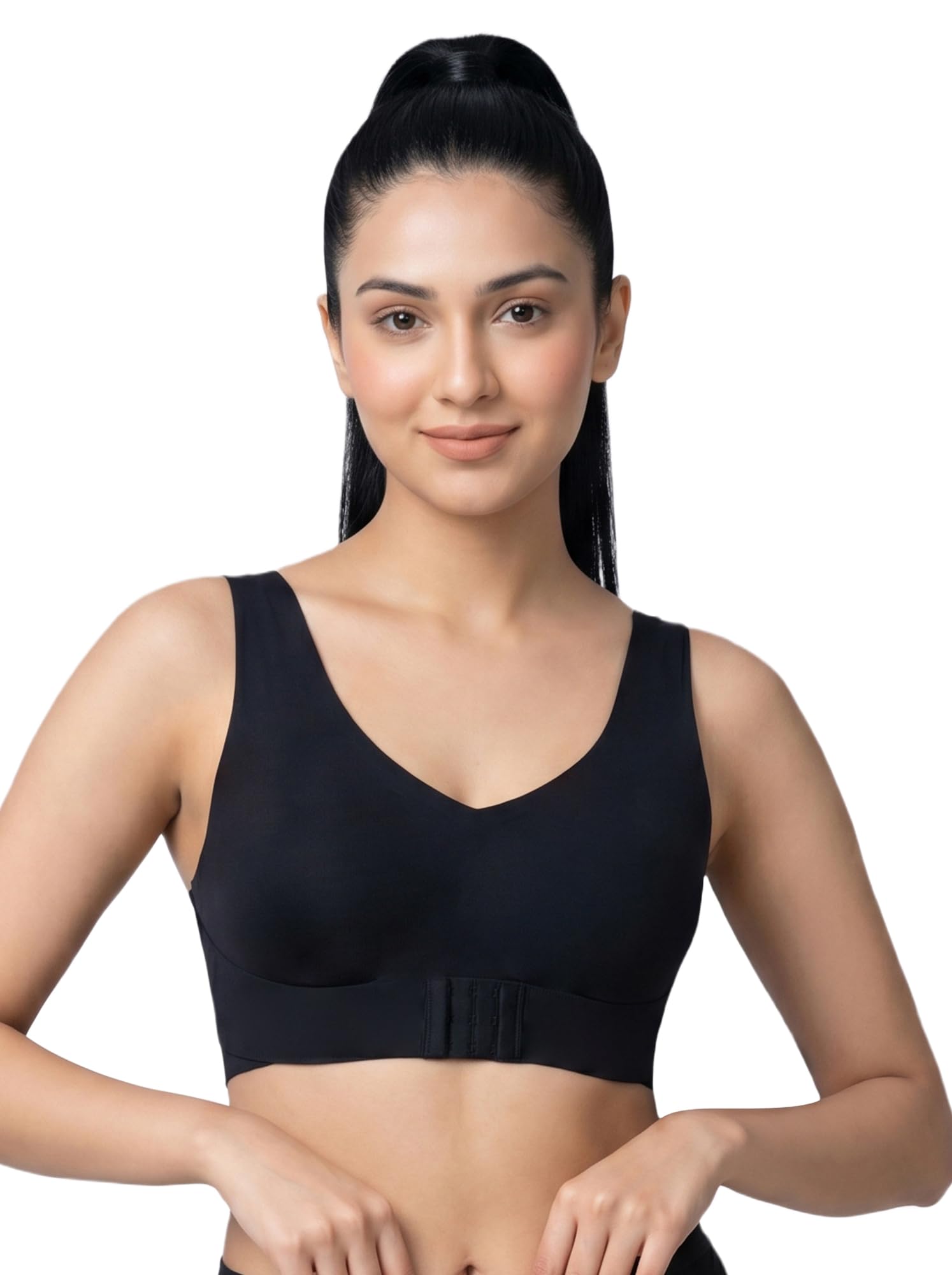 intimist Cotton Non-Padded Bonded Gym Bra for Women | Crisscross Back Support | Dual Closure | Full Coverage | Hidden Concealer | Breathable 100% Cotton | Wire-Free | No Elastic | Pack of 1-picture-30