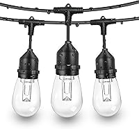 Vista 1 de Cadena de luces solares para exteriores, impermeable, 48 pies, S14, 10 horas, luces solares para exteriores, cadena de luces solares