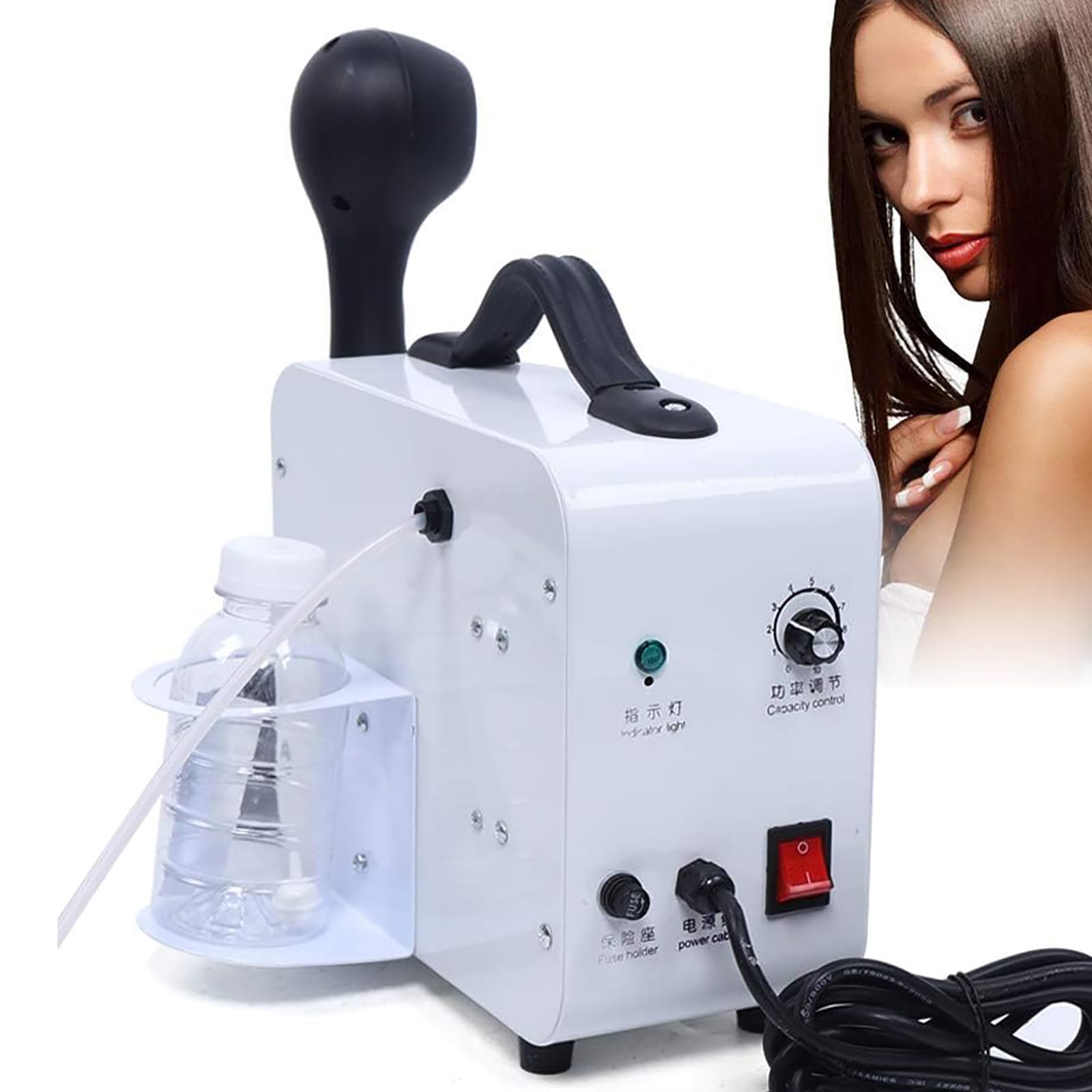Vaporizador Capilar Nano, Máquina De Vapor Multifuncional con Cabezal Desmontable, Moléculas De Agua De 0.26 NM Que Nutre Profundamente El Cabello, Mejora La Sequedad Y La Opacidad