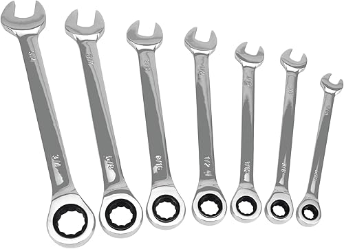 Miniatura 4 de Performance Tool W709 SAE - Juego de llaves de trinquete reversibles con extremos de caja de 12 puntos, 5 piezas, tamaños de 14 a 1116 pulgadas y