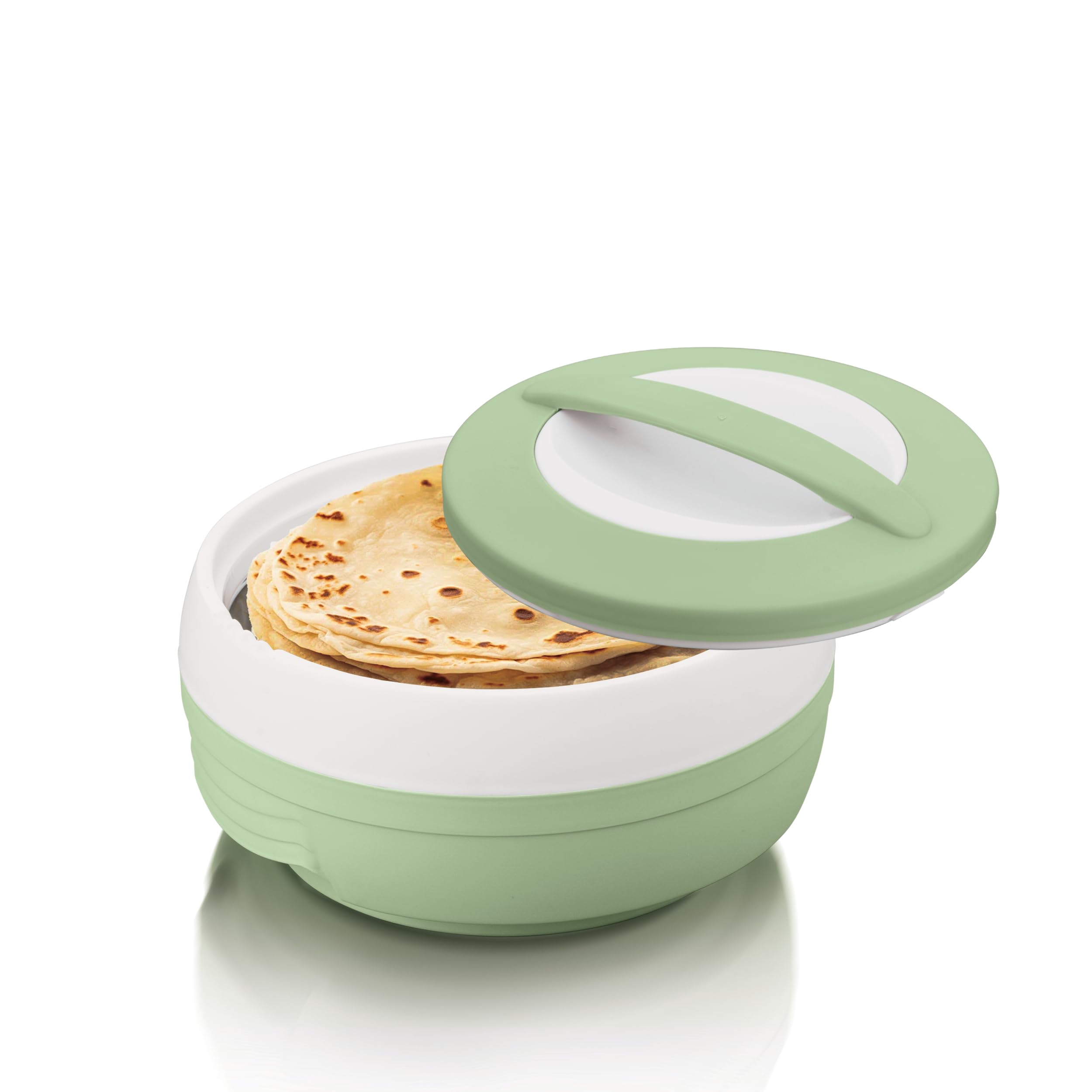 ASIAN Plastic Plastowares - Cosmos Casserole (1000 ml)|BPA-Free|Food Grade|Keeps Food Hot|Ideal for Serving, Gifts for Diwali & Housewarming|Airtight Casserole|Hot Box for Chapati |Foodz Green