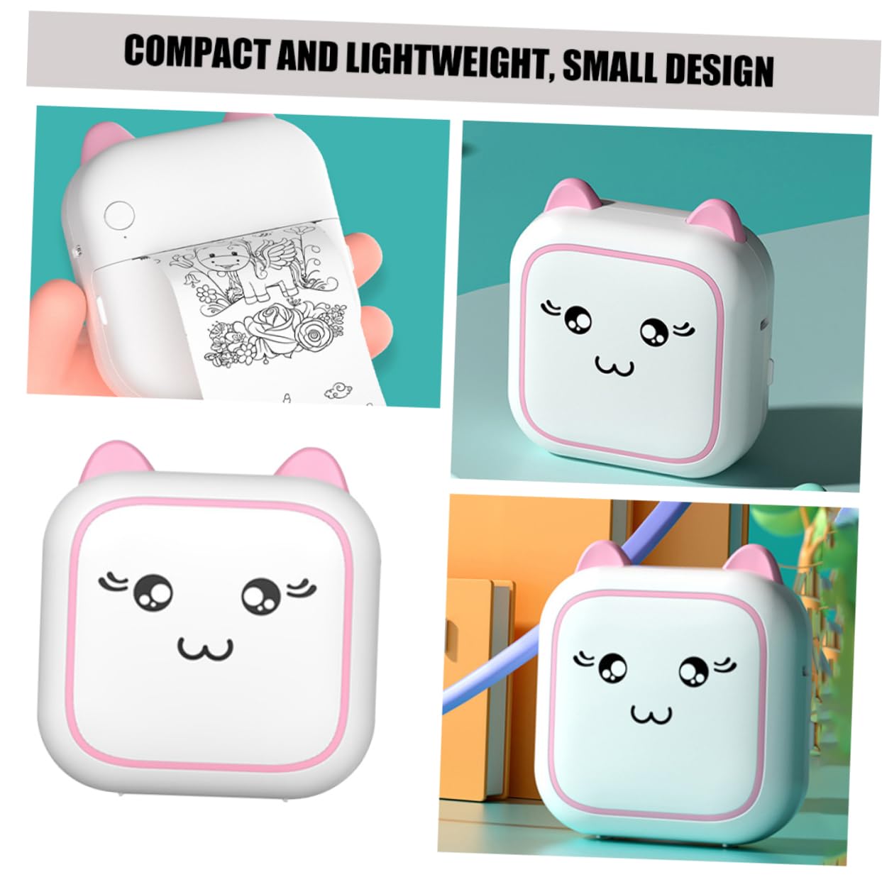 Angoily Stampante Termica Portatile Tascabile Connessione Wireless Mini Stampante Per Telefono Comoda Per Etichette e Foto