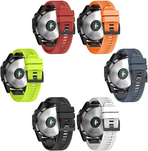 Vista 43 de NotoCity Compatible Fenix Band 26mm Width Soft Silicone Watch Strap for Fenix 5X Plus, 6X, 6X Pro, 3, 3 HR, Descent MK1, D2 Delta PX, D2 Charlie, 8