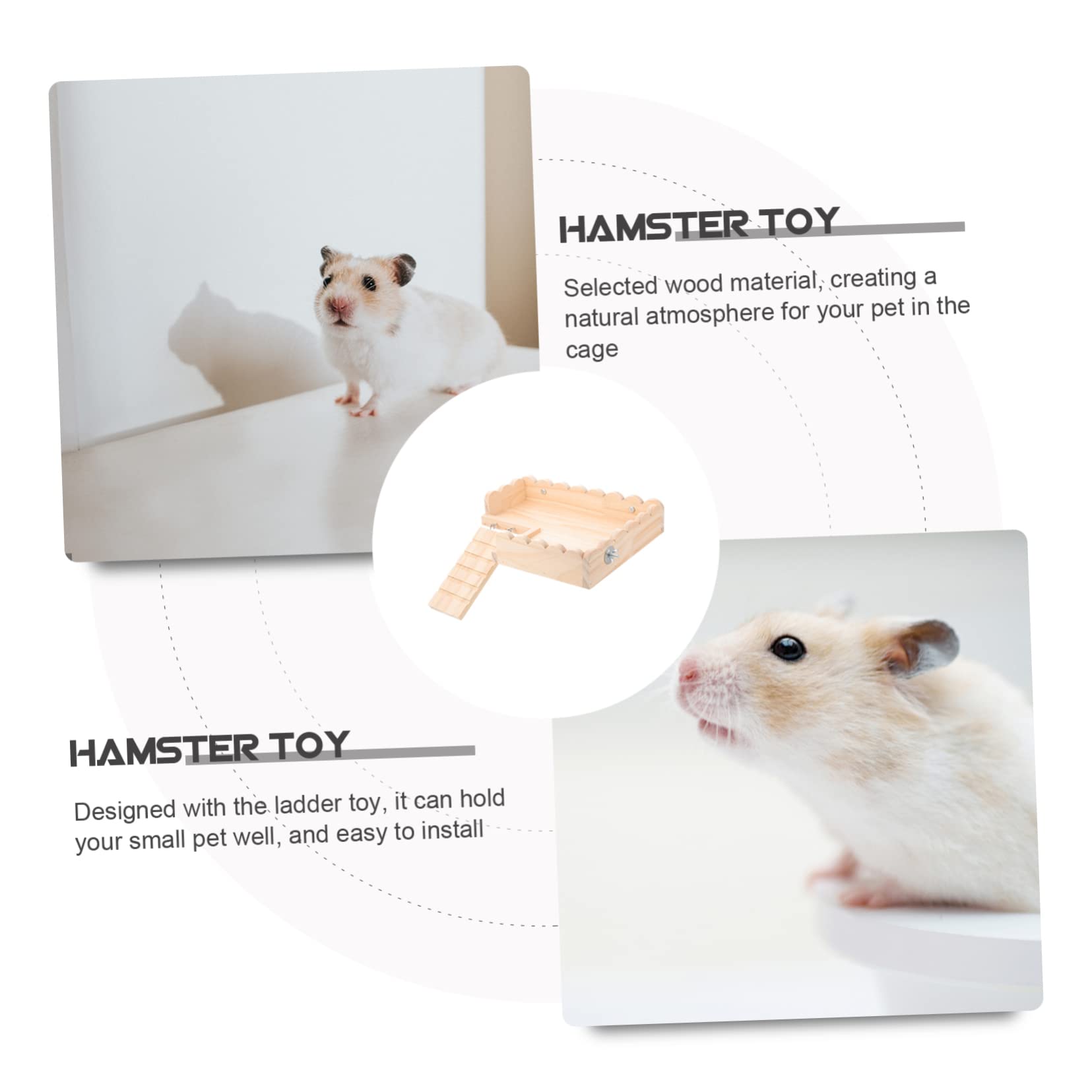 Juguete De Hámster Zona De Juegos para Ratas Plataforma De Hámster con Escalera para Hámster Pájaro Se Posa Jaula Juguetes Base De Hámster Tablero De La Jaula De Madera