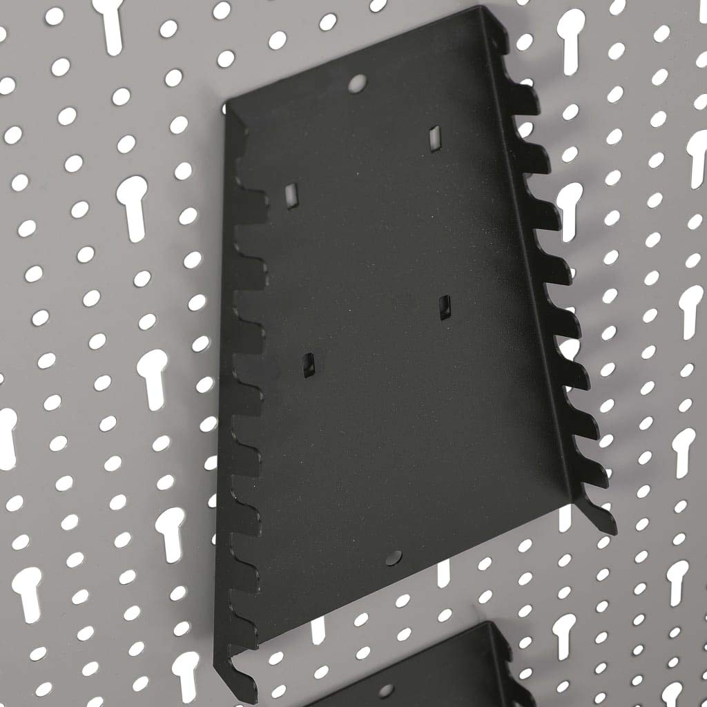 Juego de 4 paredes perforadas para herramientas, 160 x 58 cm, acero para taller, garaje, sistema de organización, incluye 21 piezas de accesorios de montaje