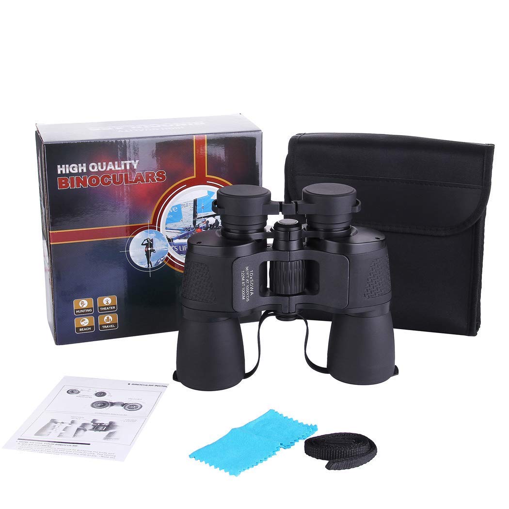 Jumelles Grossissement 10x Avec Objectif 50 Mm – Prisme BAK4, Compactes Et Légères – Observation Oiseaux, Chasse, Voyage, Concert