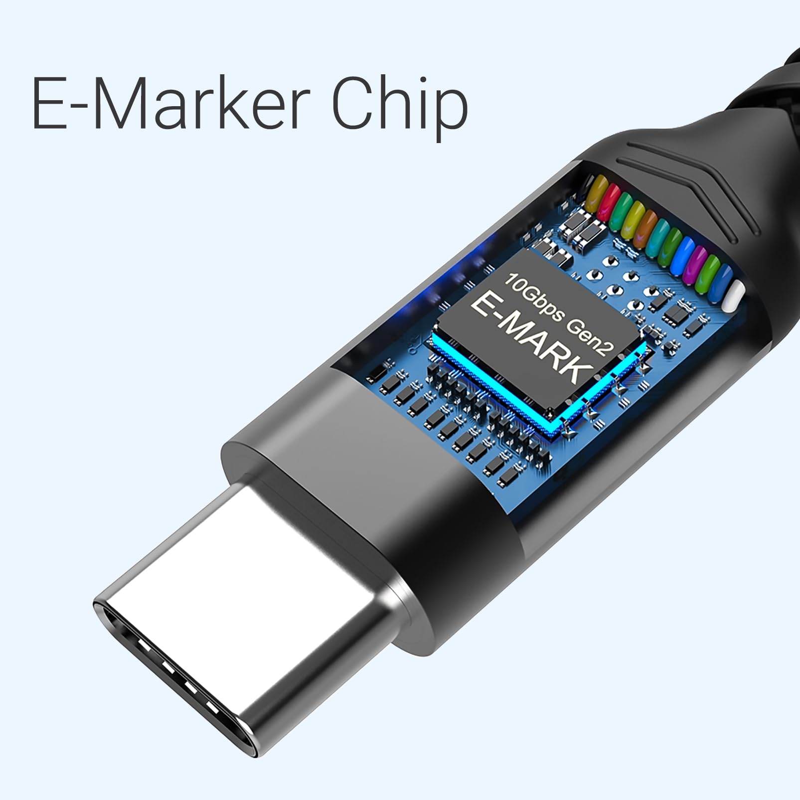 Cavo dati USB C 3.1 da 3 m 2 pacchetti, SUMPK angolo retto 100W Gen 2 cavo di trasferimento veloce 10Gbps ad alta velocità di ricarica, cavo PD di uscita video 4k 60hz per monitor Display