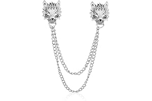 Wolf Head Long Collar Chain Brooch