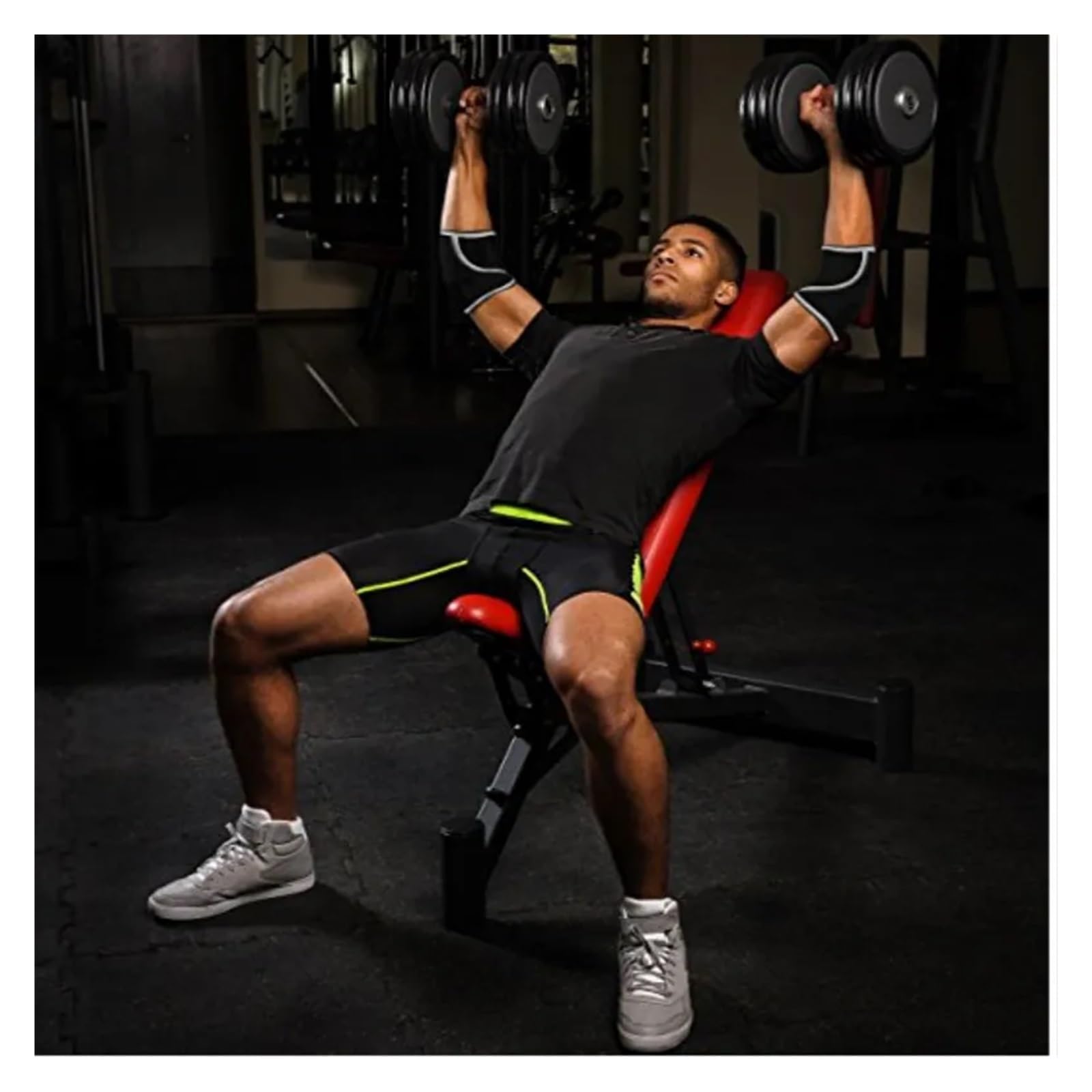 1 Paio di gomitiere for Squat, Sollevamento Pesi, Fitness, Sport, Supporto for gomitiere, Protezioni for gomitiere, Donne, Uomini, Adolescenti, Bambini Gomitiere Sportive(Black Green,XXL)