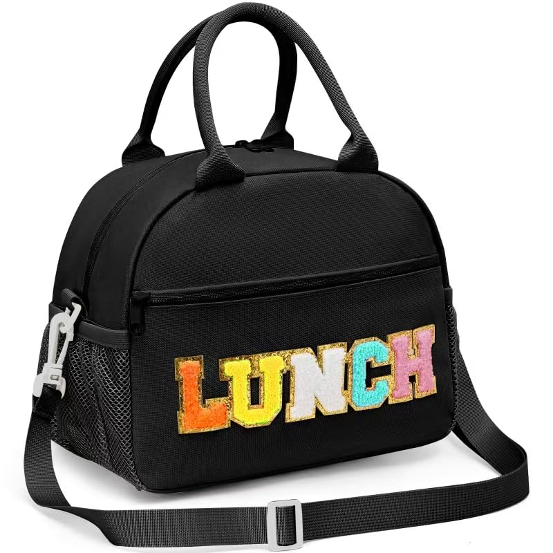 Beaulyn Lunch Bag for Women Preppy Lunch Box for Girl Large Insulated Lunch Bag with Adjustable Shoulder Strap