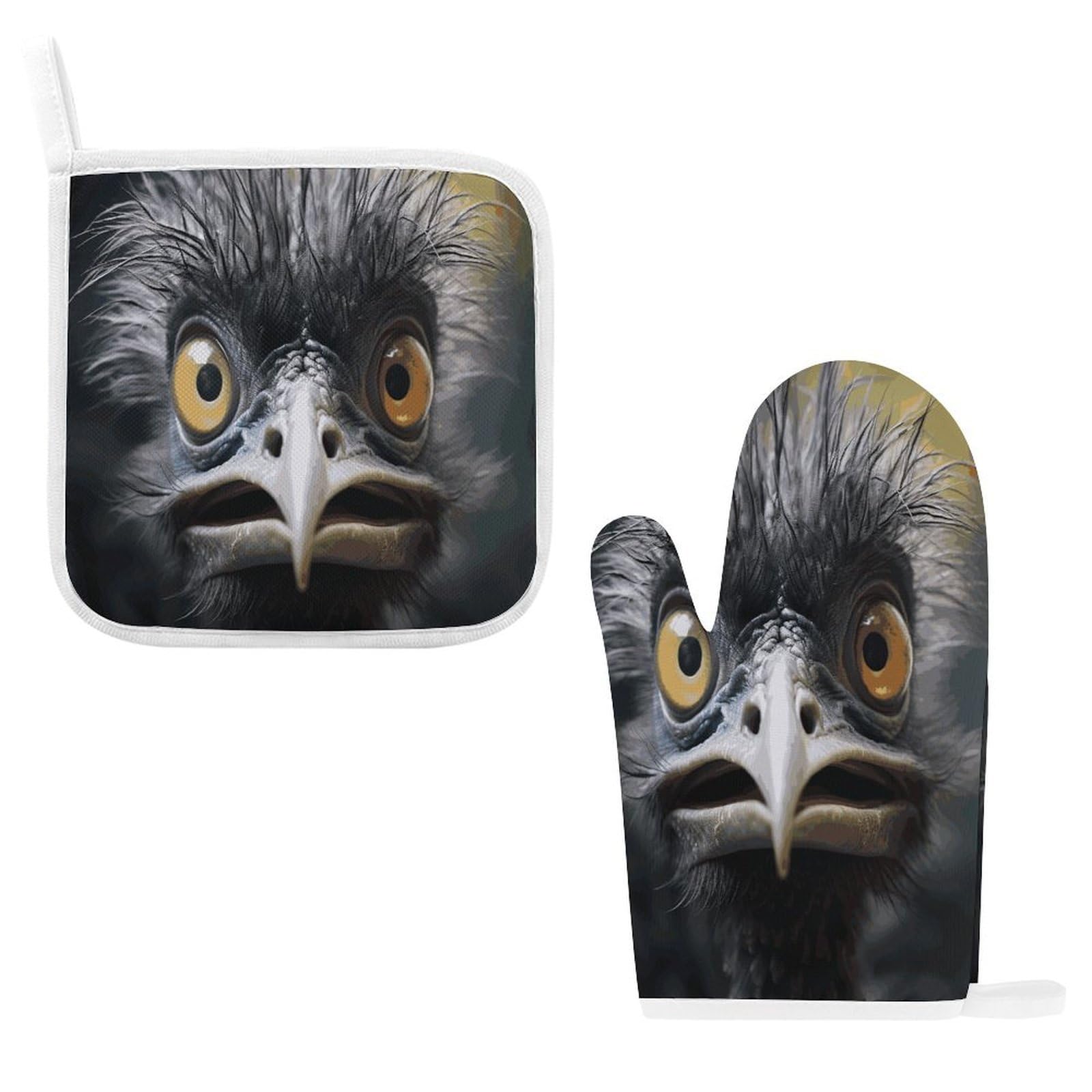 Fodpand Style Emu Oven Mitts And Pot Holders Sets